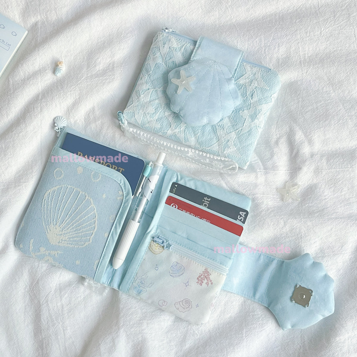 Shell Travel Wallet | Handmade Passport Holder